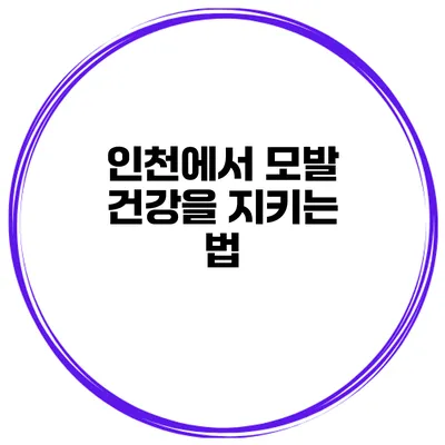 인천에서 모발 건강을 지키는 법